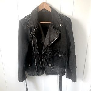 Balmain authentic denim moto jacket M